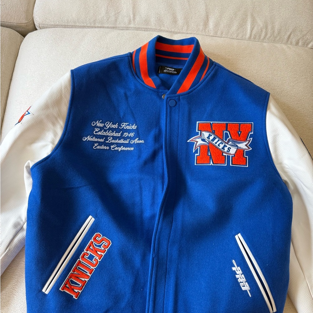 Knicks Blue and White Varsity Jacket